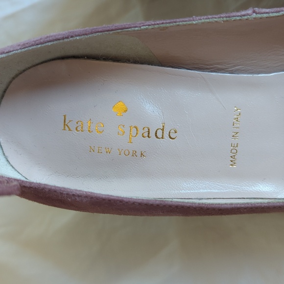 Kate Spade New York Gena Suede Block Heel Pumps with Pearl Detail In Blush Pink - Picture 2 of 11